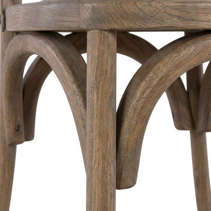 Gray Bentwood Dining Chairs with Elm Wood Finish, Comfortable Seat, Set of Two