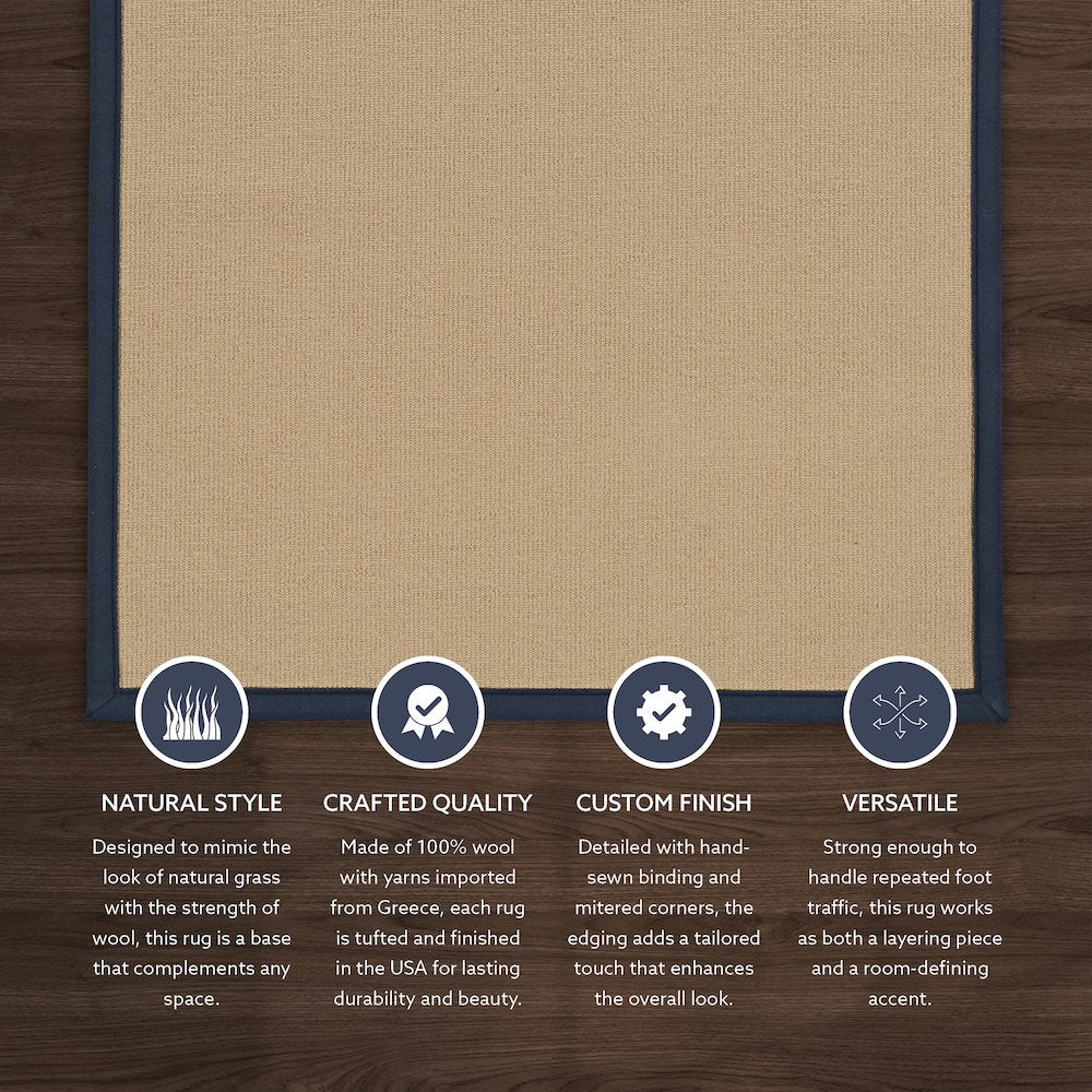 Athena Sisal & Blue 9.10x13, Rug