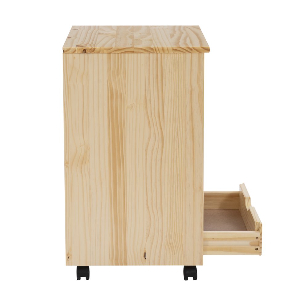 Cary Six Drawer Wide Roll Cart, Natural