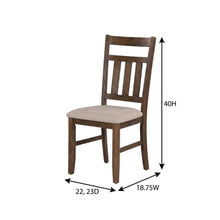 Rustic Umber Side Chair with Polyester Upholstery and Comfortable Seat, Set of 2