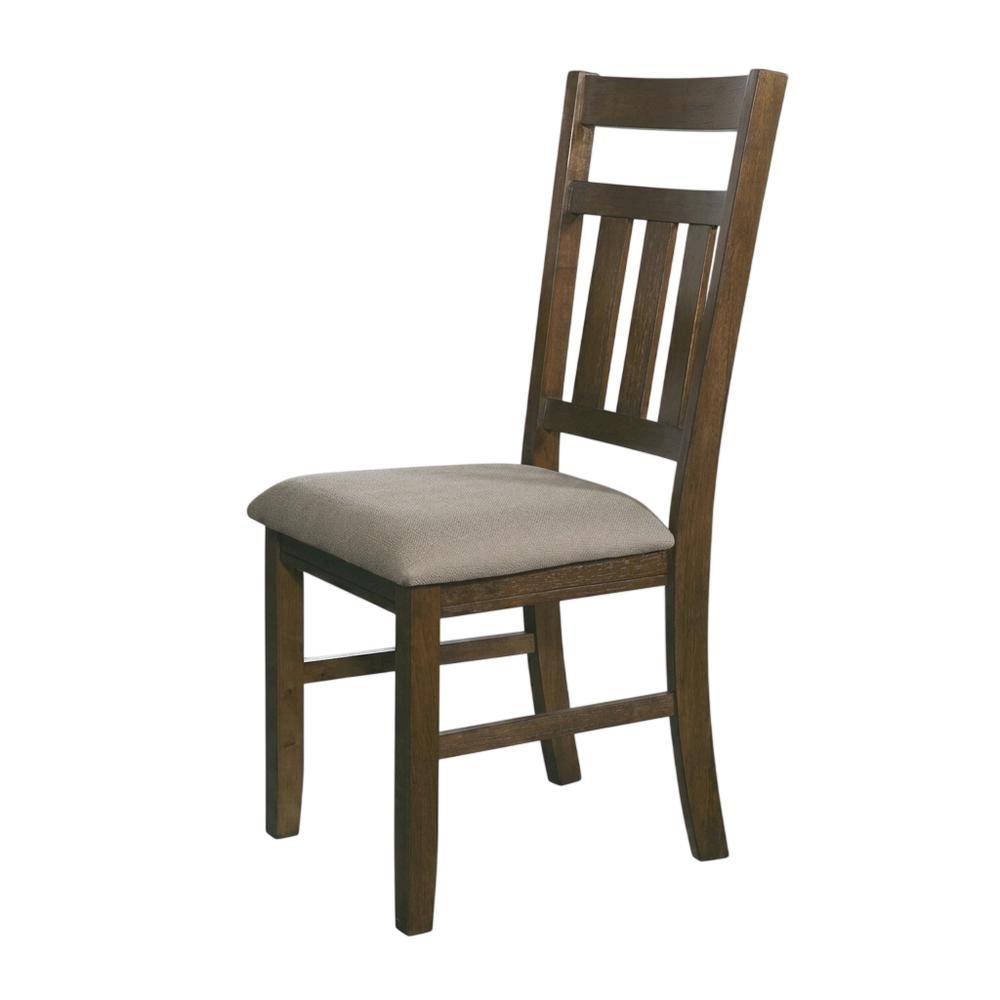 Rustic Umber Side Chair with Polyester Upholstery and Comfortable Seat, Set of 2