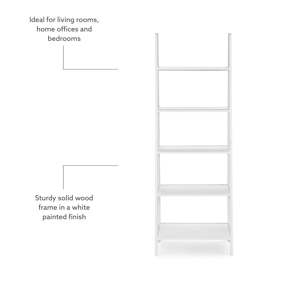 Acadia Ladder Bookshelf, White