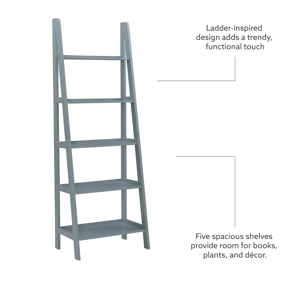 Acadia Ladder Bookshelf, Grey