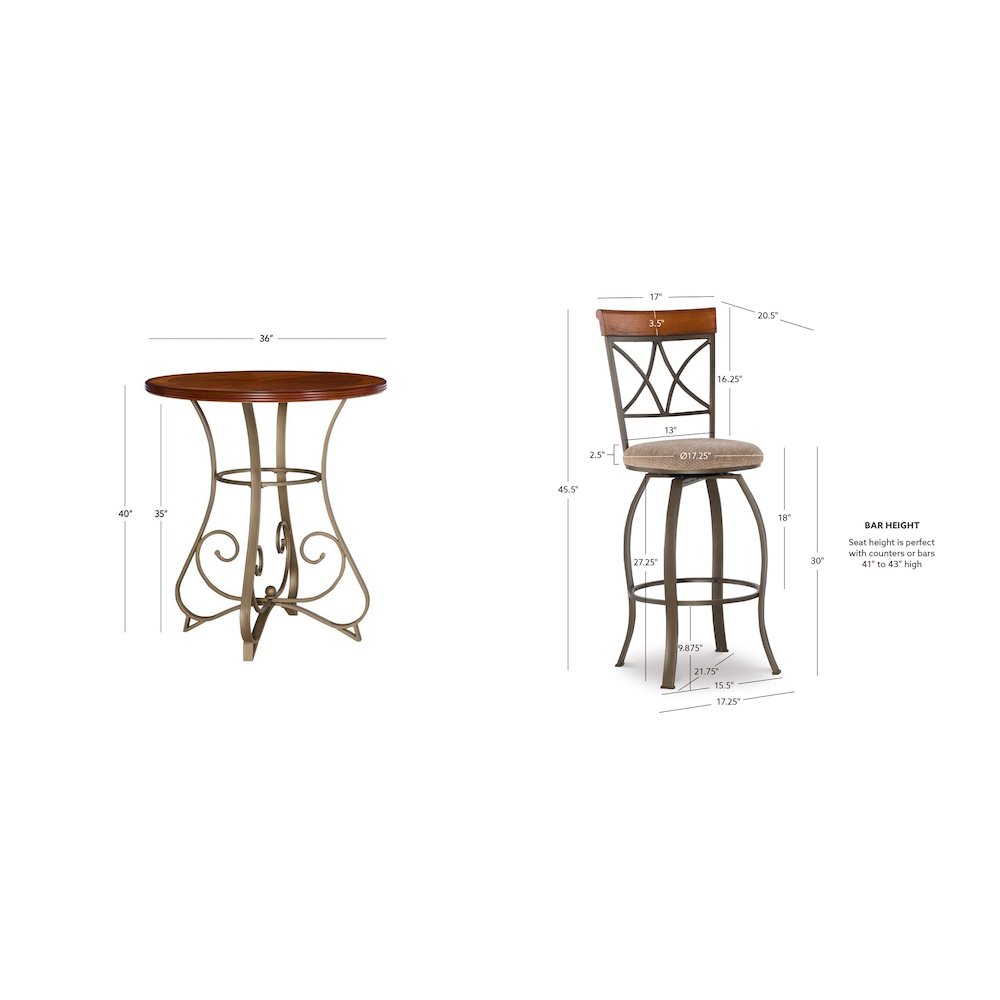 Hamilton 3pc Swivel Pub Set
