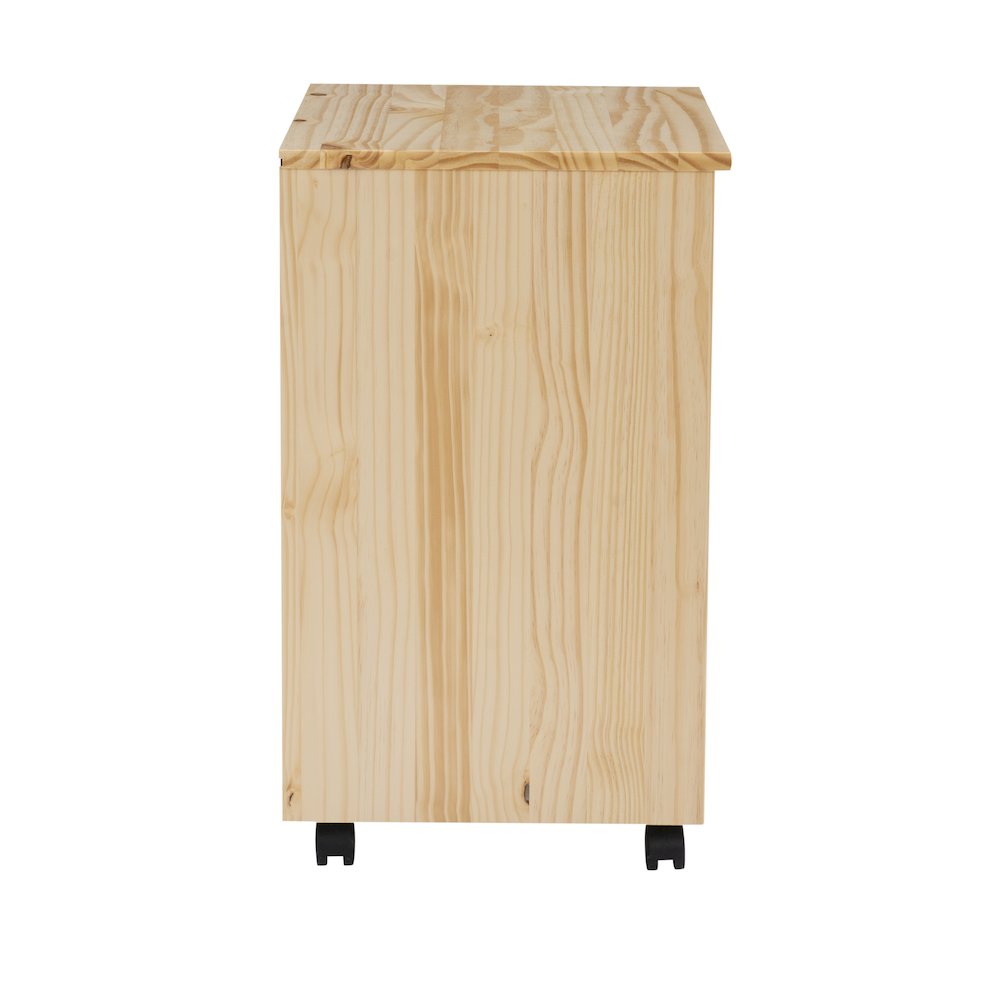 Cary Six Drawer Wide Roll Cart, Natural