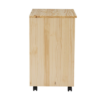 Cary Six Drawer Wide Roll Cart, Natural