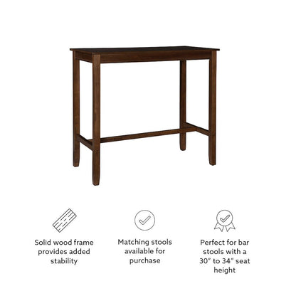 Claridge 42 Inch Bar Height Pub Table, Rustic Brown