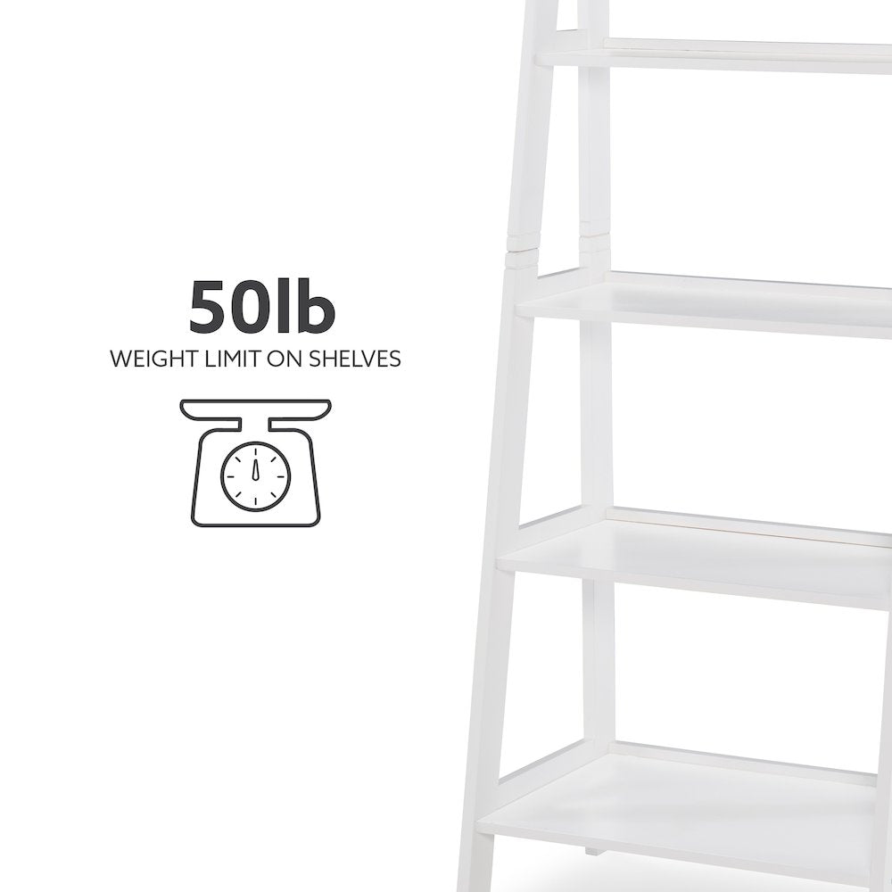 Acadia Ladder Bookshelf, White
