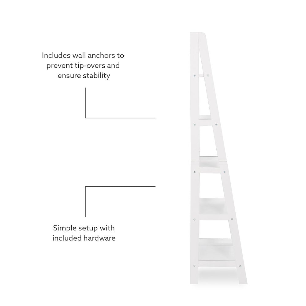 Acadia Ladder Bookshelf, White
