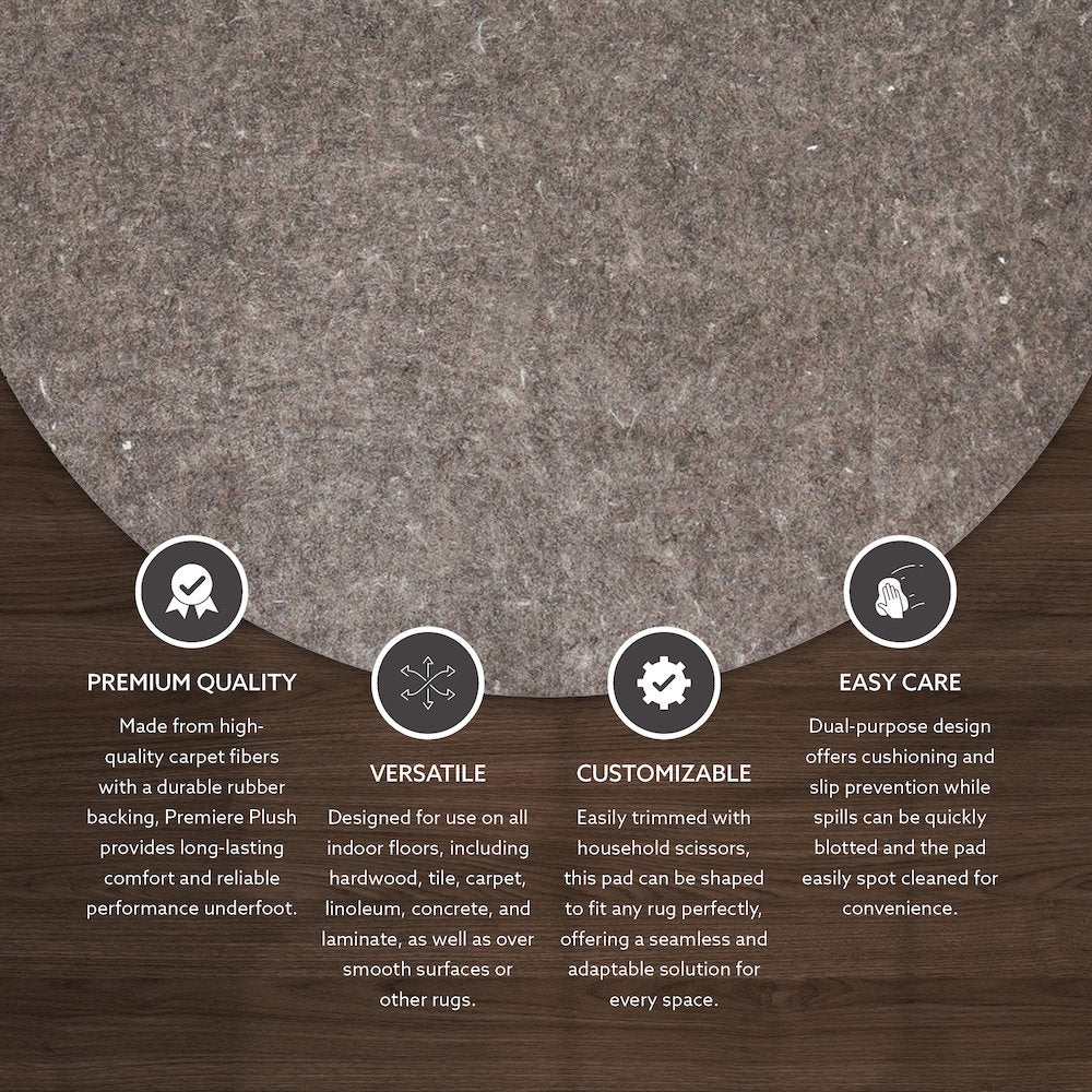 Underlay - Premier Plush Grey 8RD, Rug