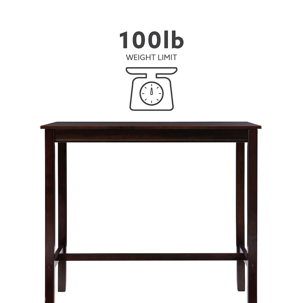 Claridge 42 Inch Bar Height Pub Table, Walnut
