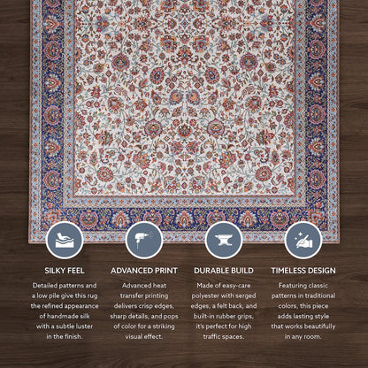 Emerald Ritchie Ivory & Blue 3.3x5, Rug