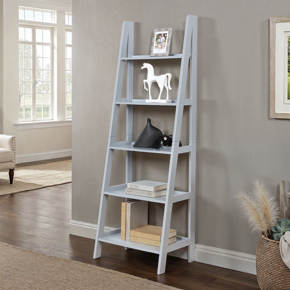 Acadia Ladder Bookshelf, Grey