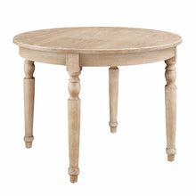 Light Natural Brown Round Dining Table with Elm and Veneers Finish