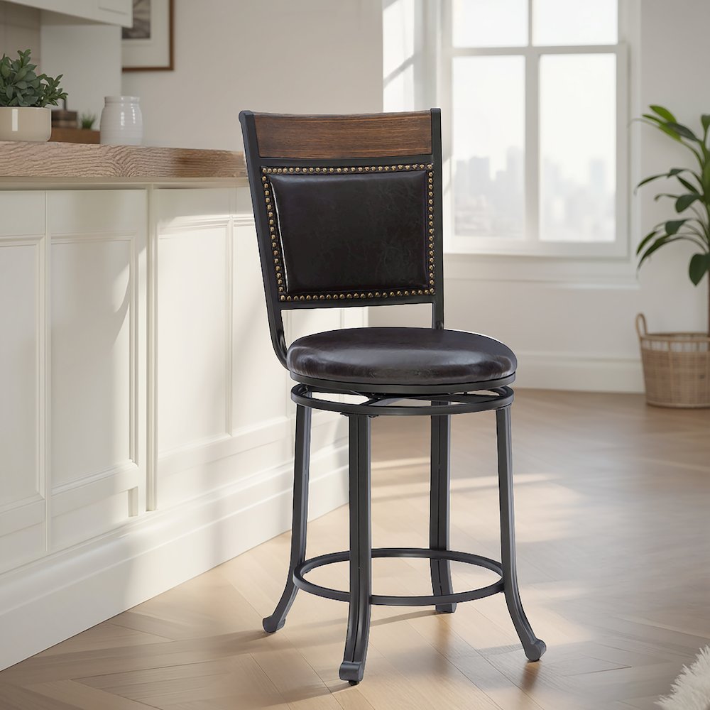 Franklin Swivel 24 inch Counter Stool Brown