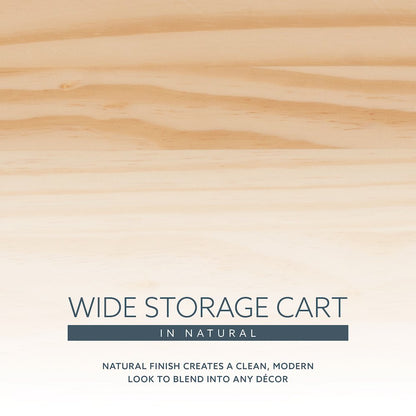 Cary Six Drawer Wide Roll Cart, Natural