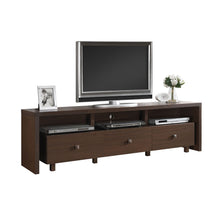Elegant TV Stand For TV's Up To 70" with Storage. Color: Hickory