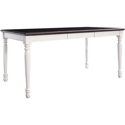 Elegant 7-Piece Dining Table Set in White with Distressed Finish and Chairs
