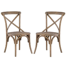Gray Bentwood Dining Chairs with Elm Wood Finish, Comfortable Seat, Set of Two