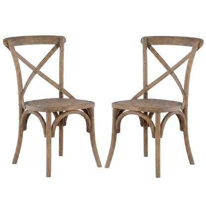 Gray Bentwood Dining Chairs with Elm Wood Finish, Comfortable Seat, Set of Two