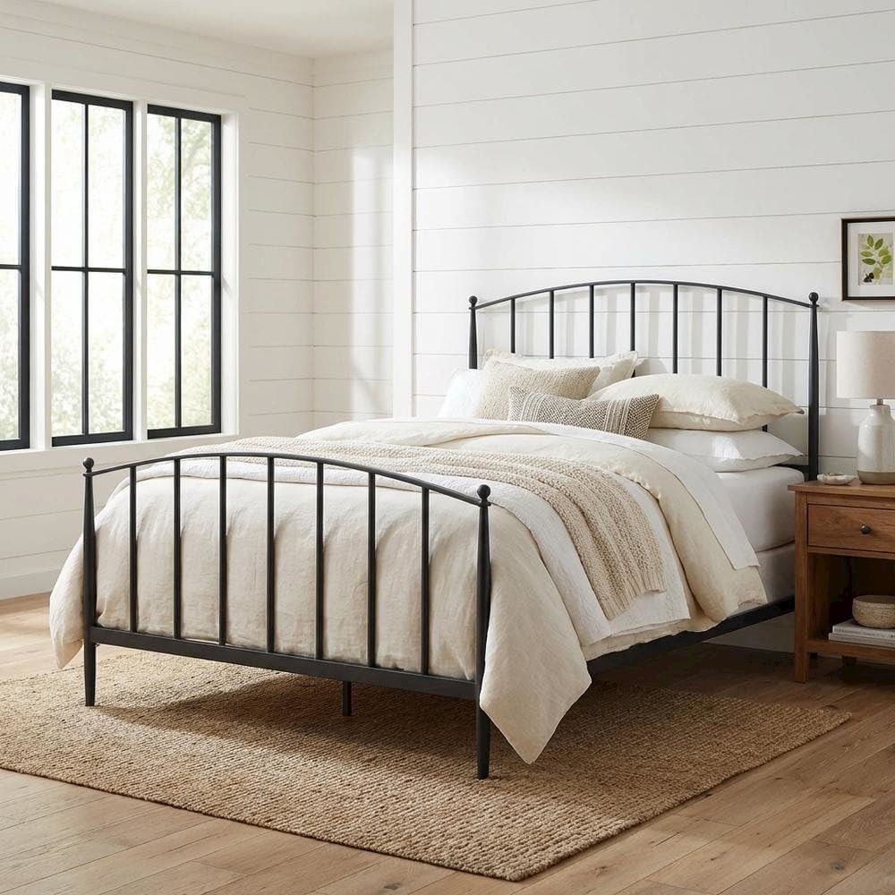 Black Queen Headboard and Footboard with Classic Design and Durable Finish