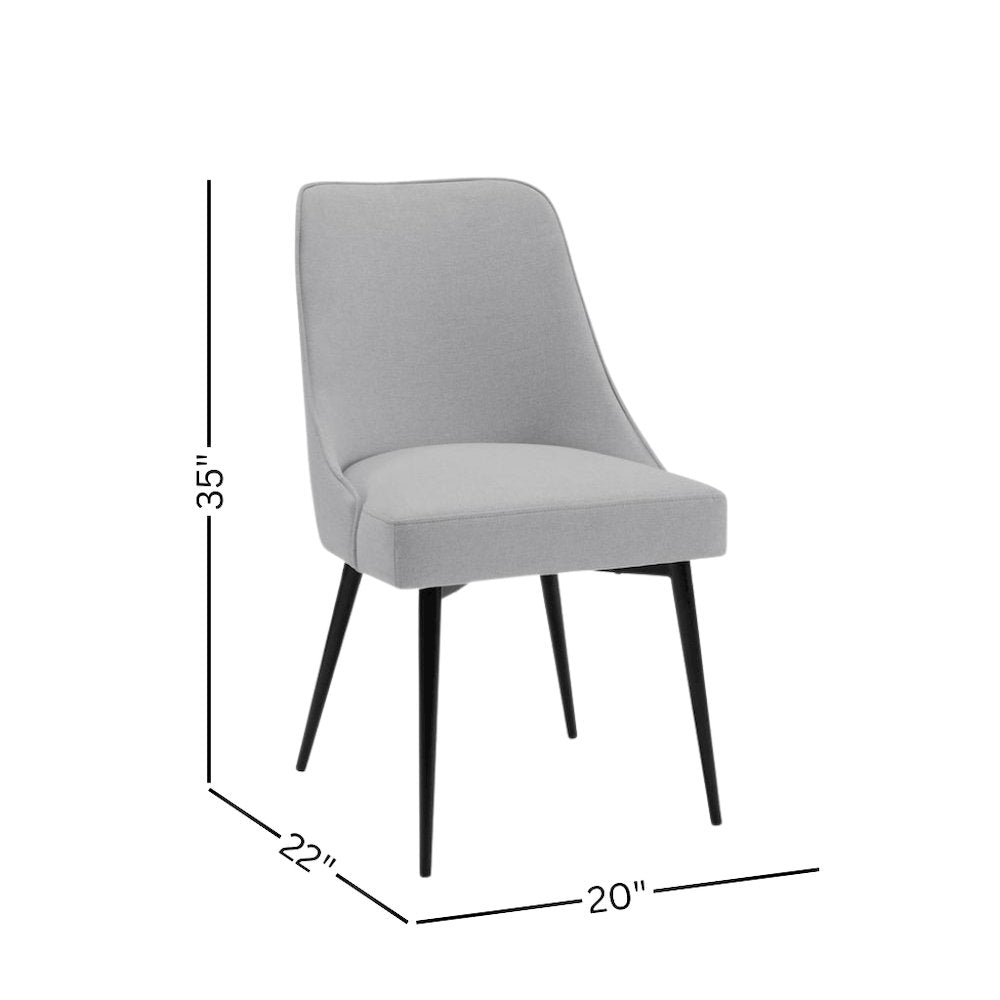 Gray Dining Chair Set of 2, Upholstered Table Chairs for Kitchen