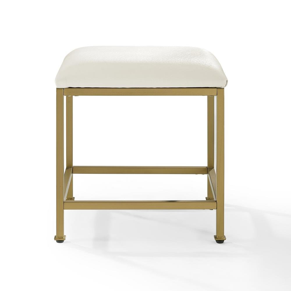 Soft Gold Bedroom Vanity Stool with cushioned seat and sleek design