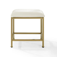 Soft Gold Bedroom Vanity Stool with cushioned seat and sleek design