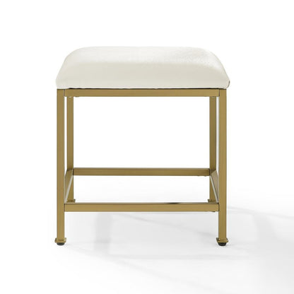Soft Gold Bedroom Vanity Stool with cushioned seat and sleek design