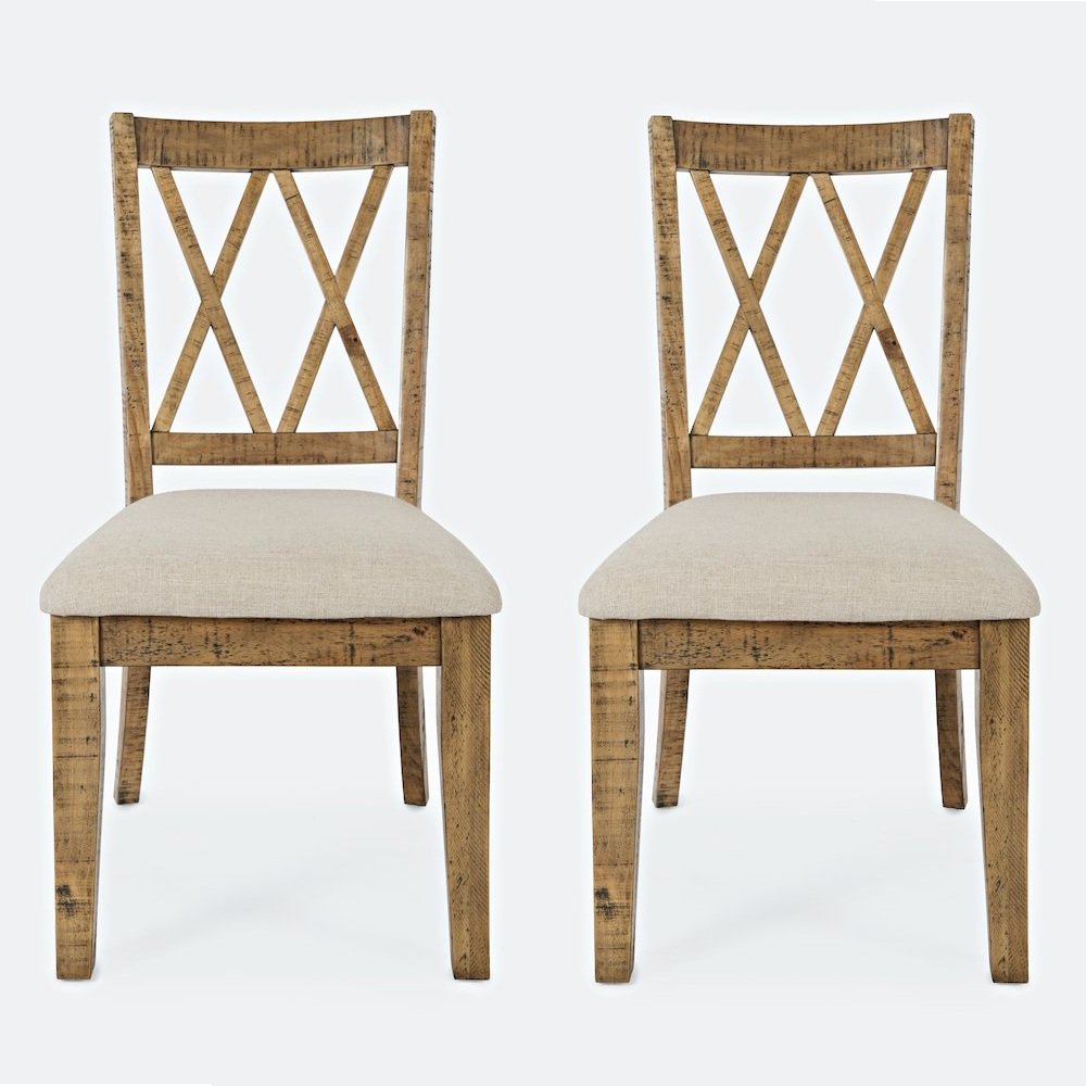 Rustic Distressed Pine Dining Chair (Set of 2)