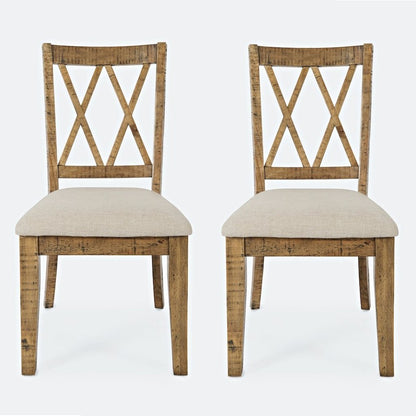 Rustic Distressed Pine Dining Chair (Set of 2)