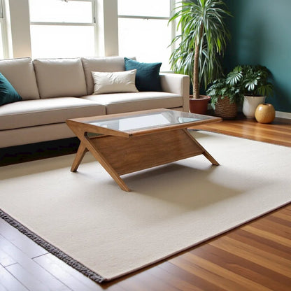 Brown Glass Coffee Table – Elegant Glass Top Coffee Table for Living Room
