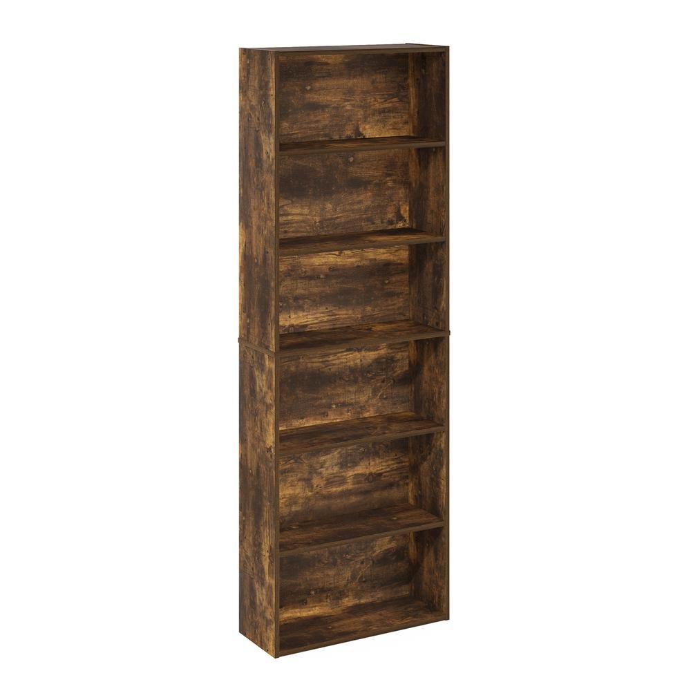 Wood Bookcase in Brown with Spacious Shelving for Organization
