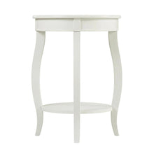 Round Coffee Table with Storage Shelf in White Finish for Living Room
