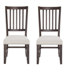 Willow Creek Distressed Solid Wood Upholstered Slatback Chair (Set of 2)