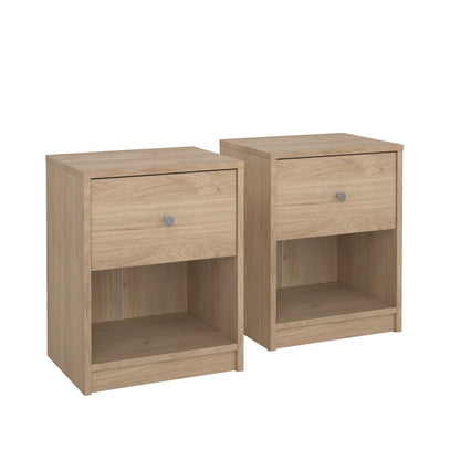Portland 1 Drawer Nightstand - Set of 2, Jackson Hickory