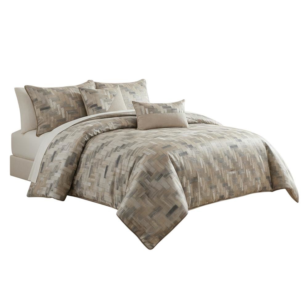 Astaire 5-Piece Queen Comforter Set - Patina