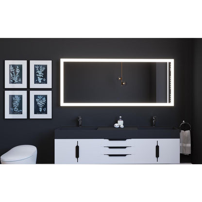 Angelina 72 in. W x 30 in. H Rectangular Light Wall-Mount Bathroom Vanity Mirror