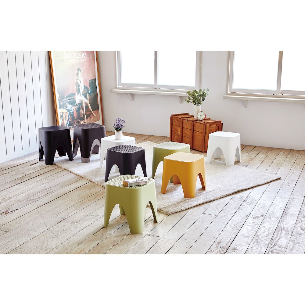 Mallorca Stackable Rattan Top Side Table/Ottoman Set of 2
