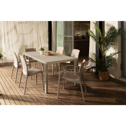 Lagoon Oslo Family Rattan Dining Table with Aluminum Legs