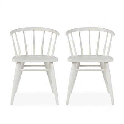Fitz Traditional Solid Wood Curved Back Spindle Dining Chair (Set of 2)