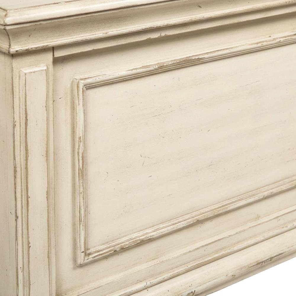 Traditional Wooden King Bed Frame with Ornate Headboard, Platform, White