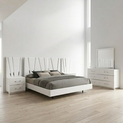 Solid Wood King Bedroom Furniture Set with Mirror, Dresser and Nightstands