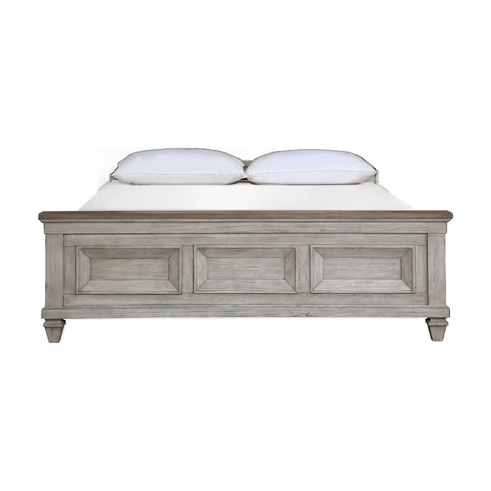 Solid Wood King Platform Bed Frame with Headboard, Wooden Bedroom Beds