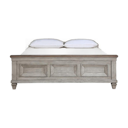 Solid Wood King Platform Bed Frame with Headboard, Wooden Bedroom Beds