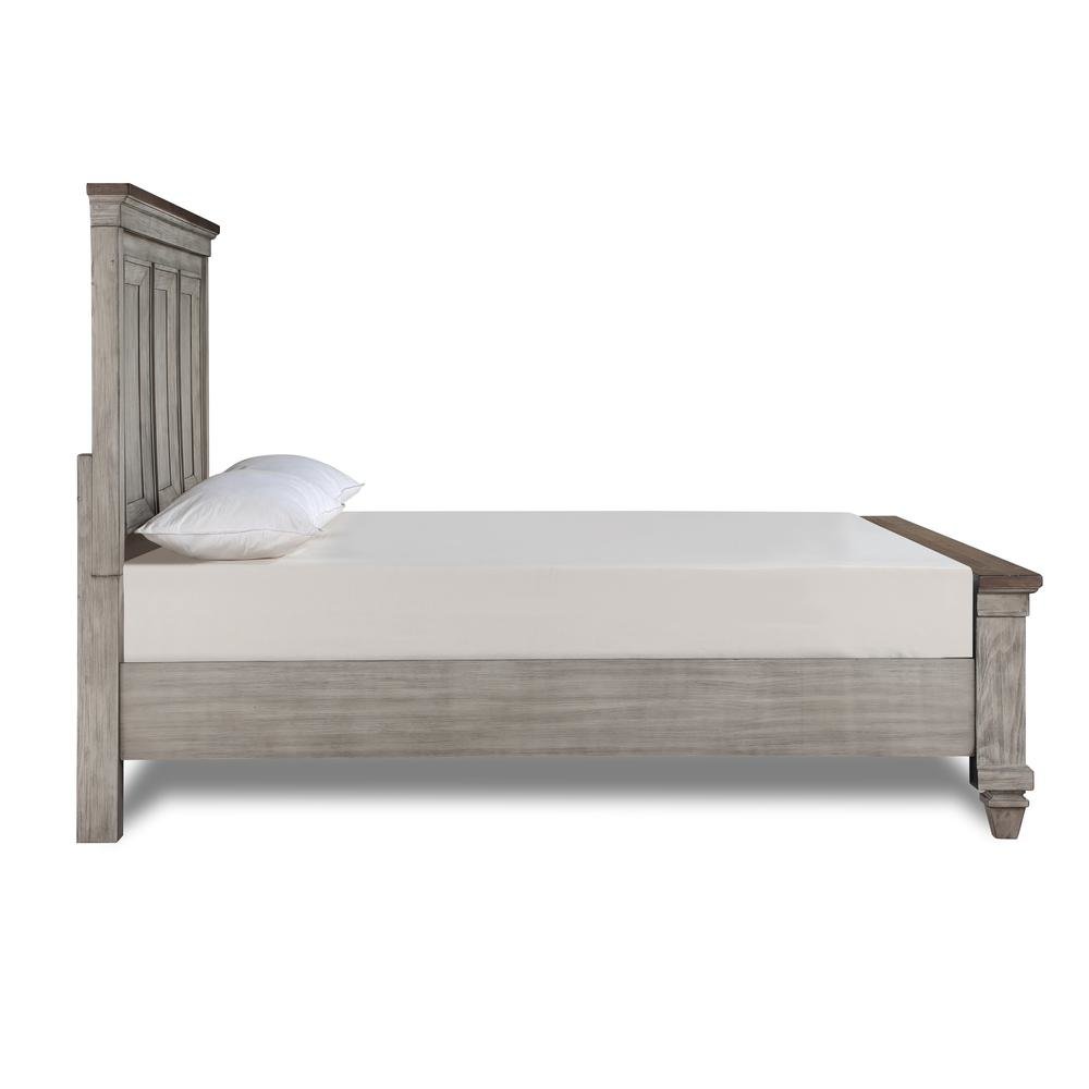 Wood Bed Frame Queen Size, Solid Wooden Queen Bed Frame in Grey