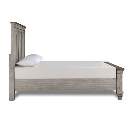 Wood Bed Frame Queen Size, Solid Wooden Queen Bed Frame in Grey