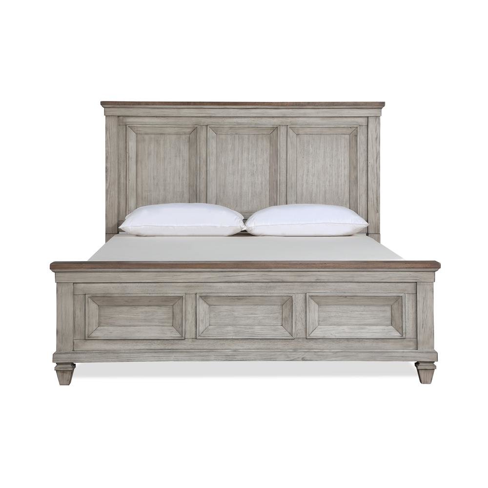 Wood Bed Frame Queen Size, Solid Wooden Queen Bed Frame in Grey