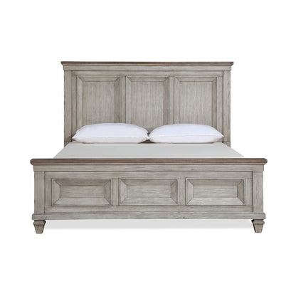 Wood Bed Frame Queen Size, Solid Wooden Queen Bed Frame in Grey