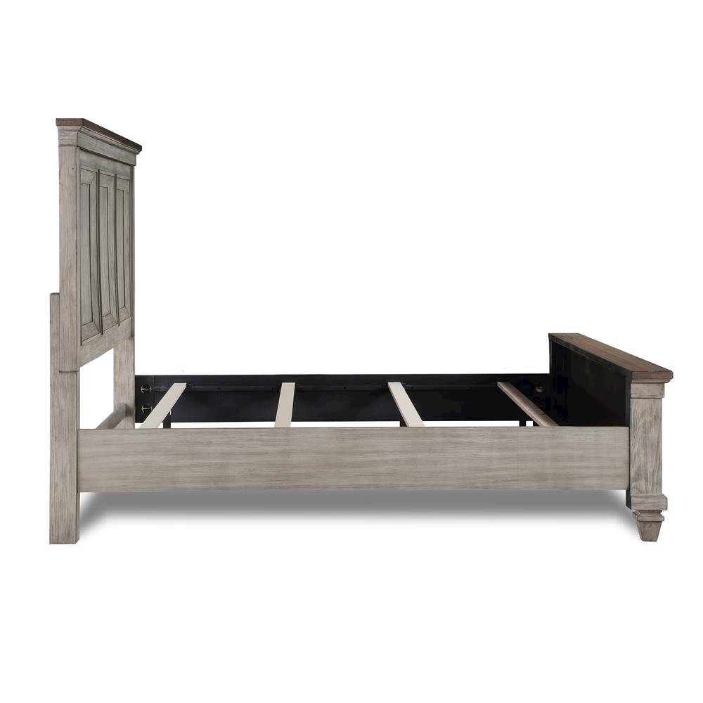 Wood Bed Frame Queen Size, Solid Wooden Queen Bed Frame in Grey